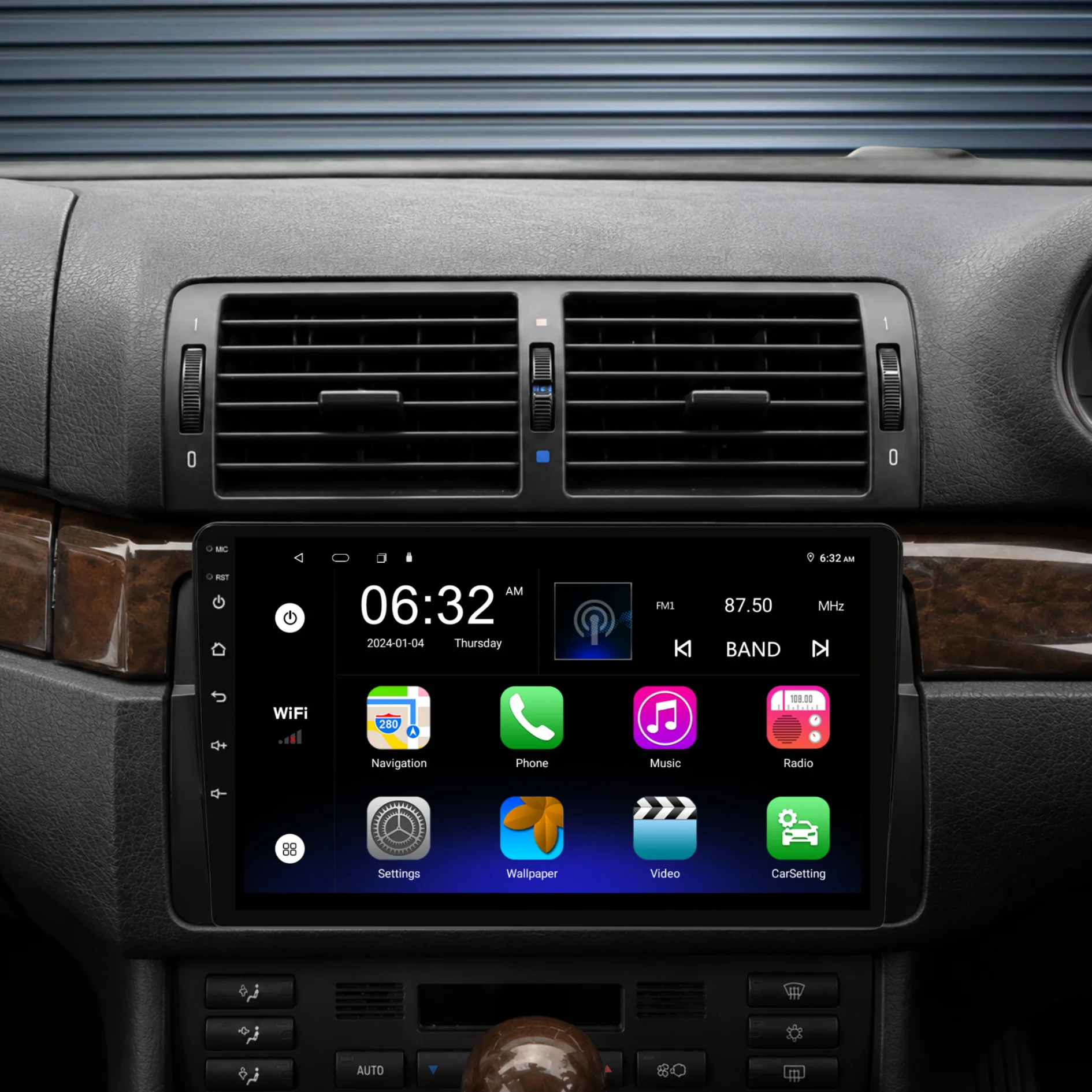 BMW E46 3 Series & M3 (1998-2005) Plug & Play Apple CarPlay & Android Auto Head Unit Upgrade Kit – Wireless Touchscreen GPS Stereo Replacement - Image 6