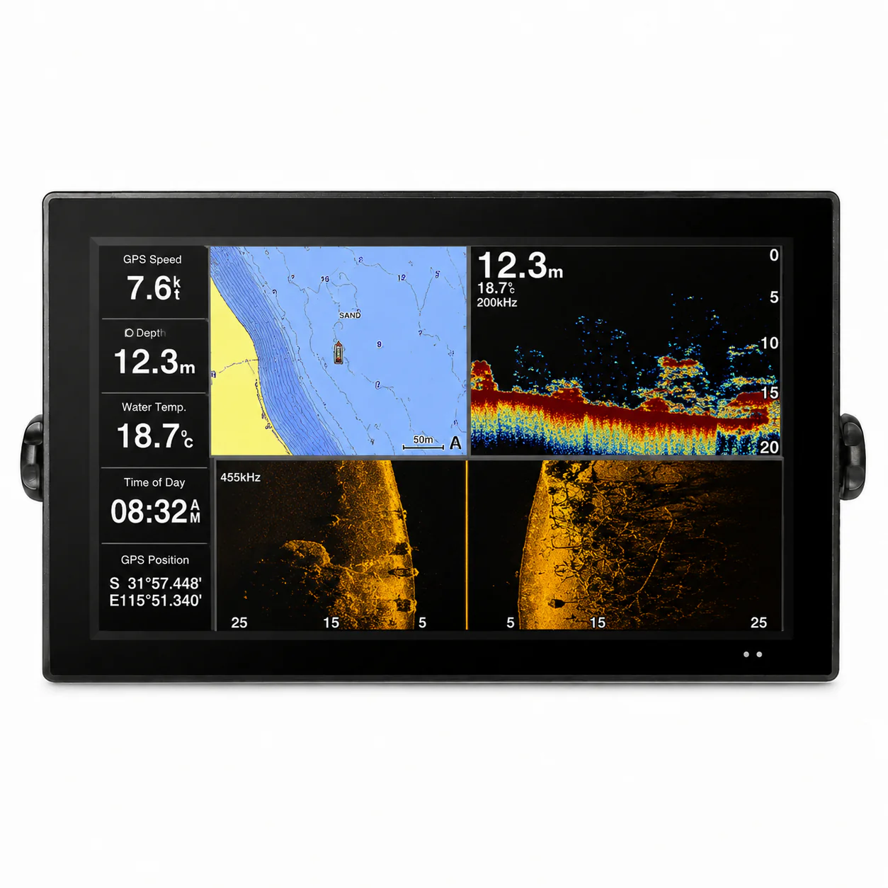 CJ INDUSTRIES 18.5" Marine Command Display™ Full HD Touchscreen Fish Finder Monitor