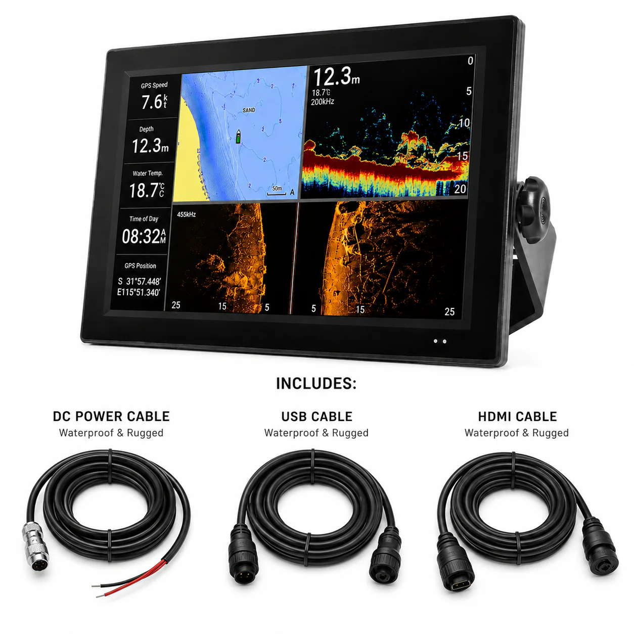 CJ INDUSTRIES 18.5" Marine Command Display™ Full HD Touchscreen Fish Finder Monitor - Image 5