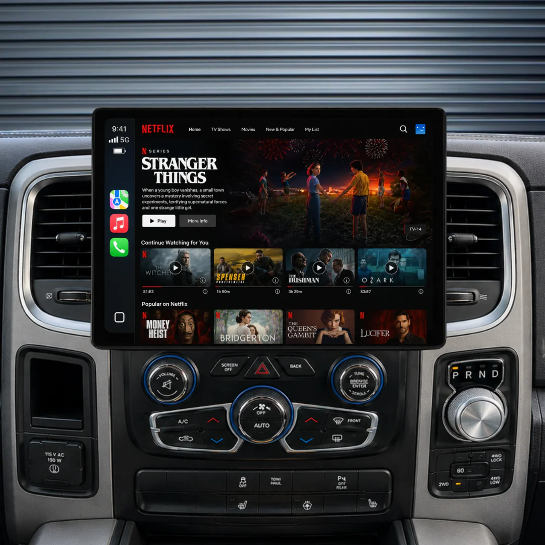 Dodge RAM 13.1" HD 1500/2500 (2013-2019) Plug & Play Head Unit Upgrade Kit: Car Radio with Wireless & Wired Apple CarPlay & Android Auto - Image 4
