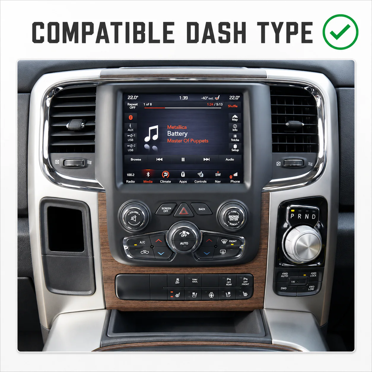 Dodge RAM 1500/2500 (2013-2019) Plug & Play Head Unit Upgrade Kit: Car Radio with Wireless & Wired Apple CarPlay & Android Auto - Image 8
