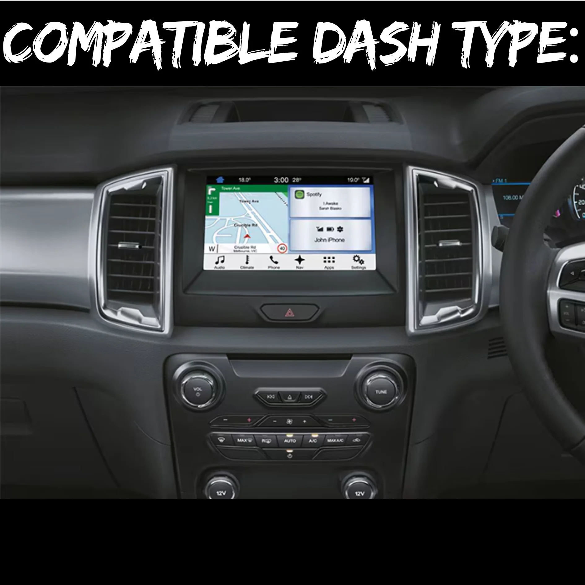 Ford Ranger / Everest (2015-2020) Plug & Play Head Unit Upgrade Kit: Car Radio with Wireless & Wired Apple CarPlay & Android Auto - Image 3