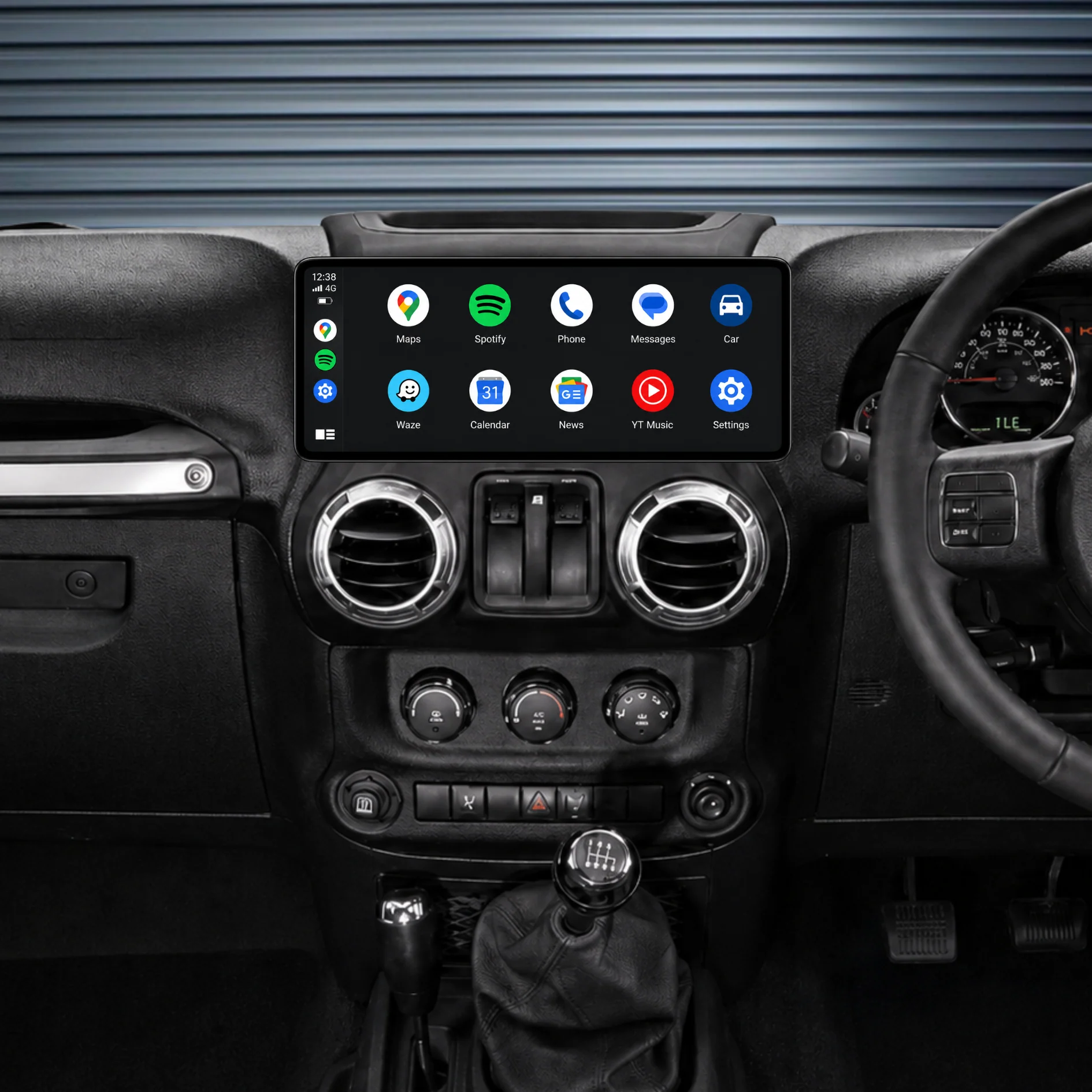 Jeep Wrangler 12.3" HD Large Screen (2011-2016) Plug & Play Head Unit Upgrade Kit: Car Radio with Wireless & Wired Apple CarPlay & Android Auto - Image 3