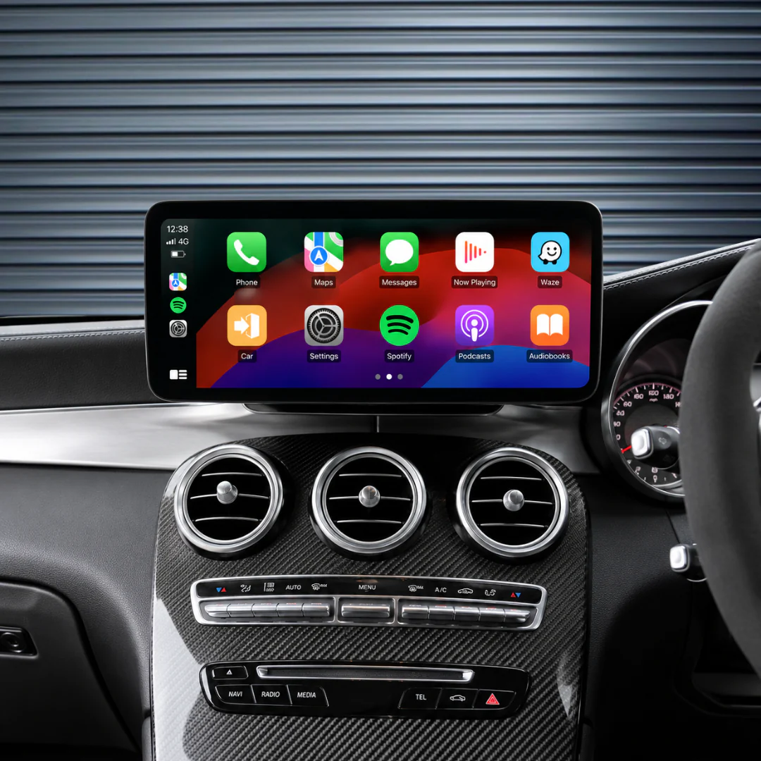 Mercedes Benz C-Class W205 (2014-2019) 12.3" HD Large Premium Plug & Play Head Unit Upgrade Kit: Car Radio with Wireless & Wired Apple CarPlay & Android Auto