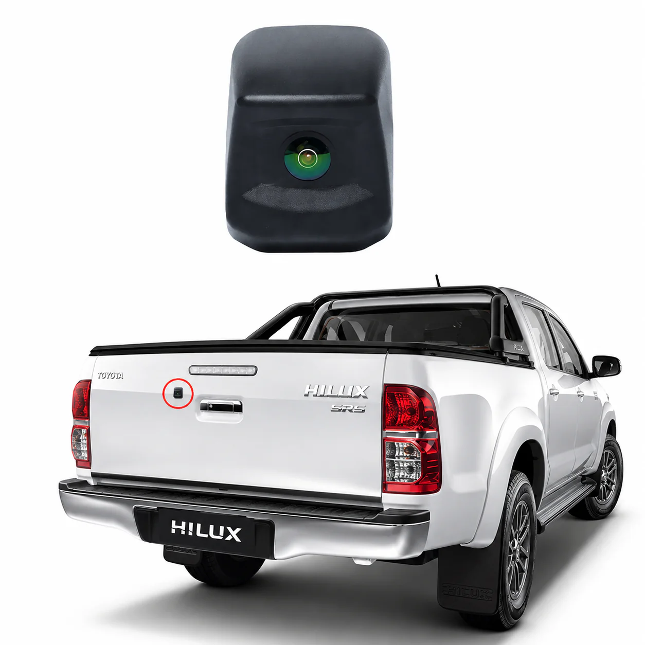 Toyota Hilux (2010-2017) HD Flat Tub Mount Aftermarket Camera with RCA Cable - Image 3