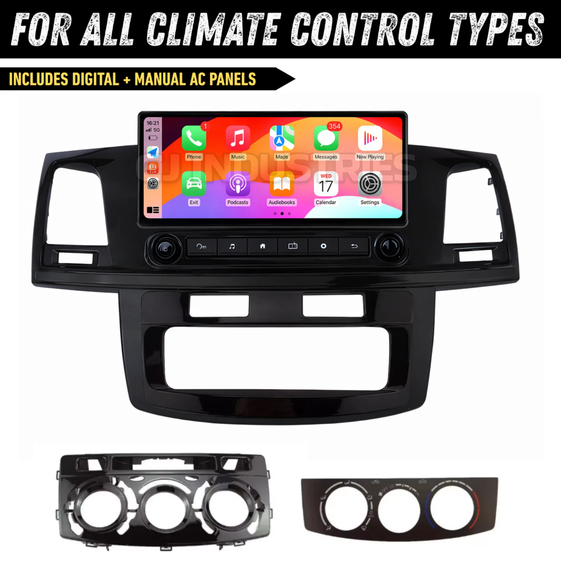 Toyota Hilux N70 Digital & Manual AC (2005-2014) 12.3" HD Plug & Play Head Unit Upgrade Kit: Car Radio with Wireless & Wired Apple CarPlay & Android Auto - Image 7